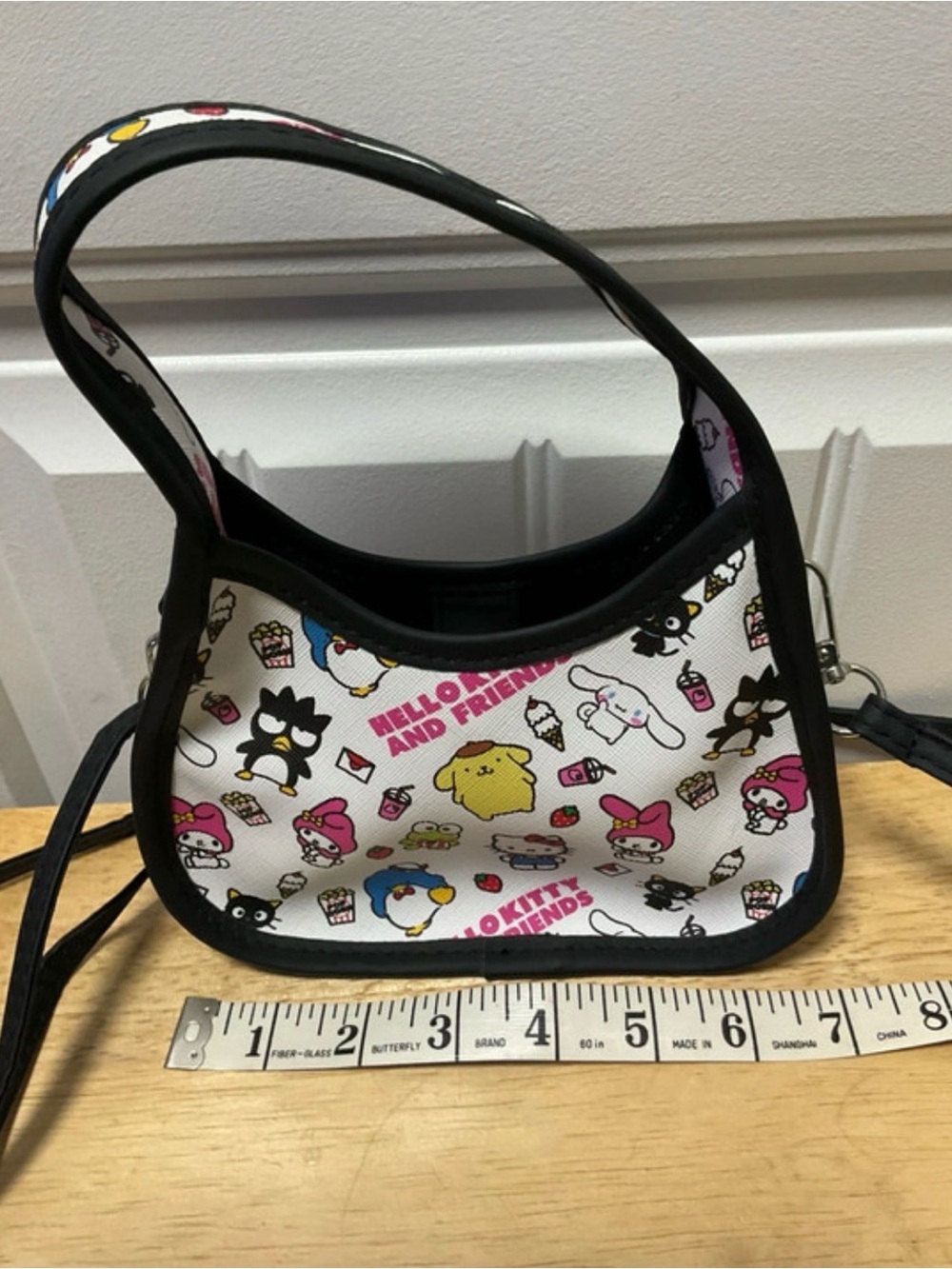 Sanrio Character Printed White and Black Shoulder Bag